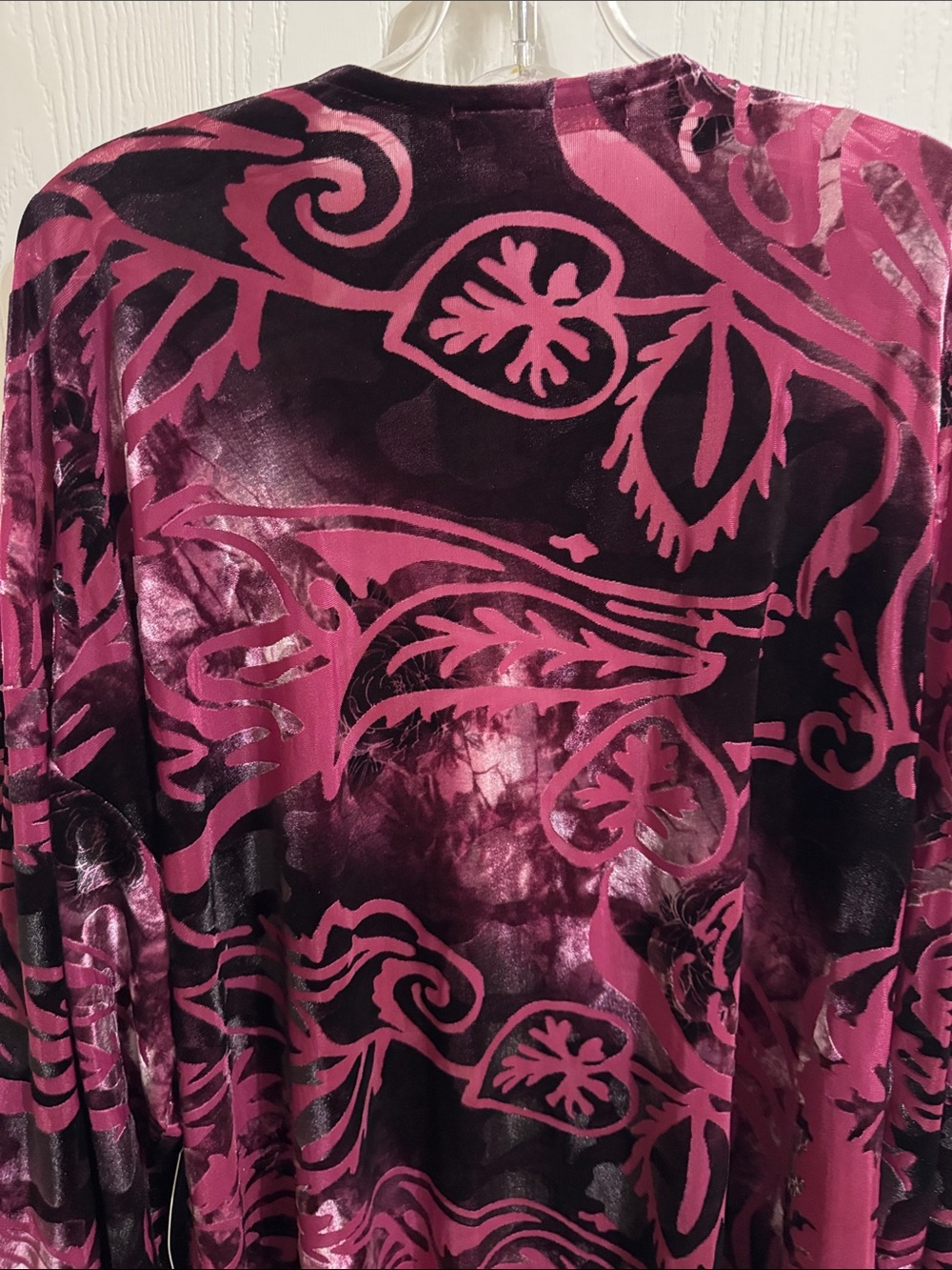 Always Indigo Burnout Velvet Kimono Berry Floral 3/4 Sleeve XL NWT Open Front - Picture 13 of 16